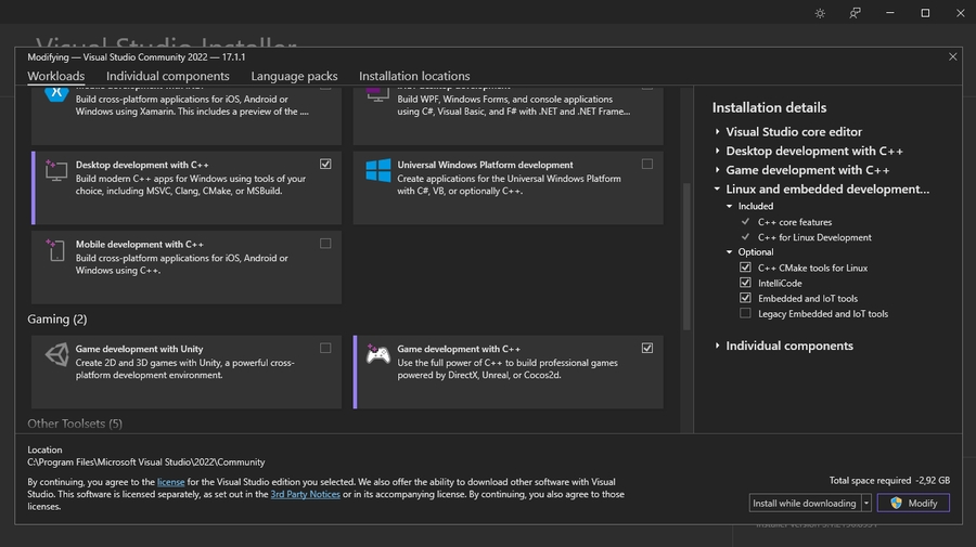 Installation details